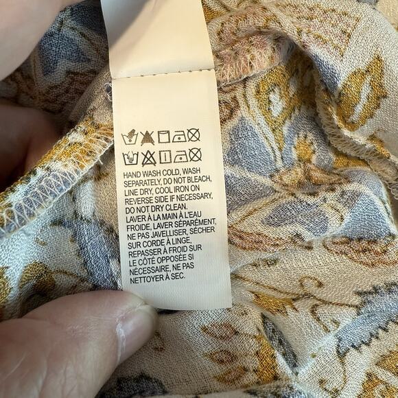 Lucky Brand Felice Maxi Dress Sz Small Hi-Low Floral Drawstring Waist Boho Fairy - Picture 10 of 14